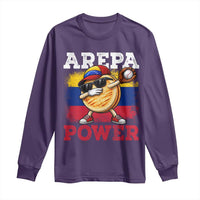 Funny Arepa Power Venezuela Baseball Lover Long Sleeve Shirt Cute Dabbing Arepa