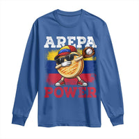 Funny Arepa Power Venezuela Baseball Lover Long Sleeve Shirt Cute Dabbing Arepa