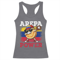 Funny Arepa Power Venezuela Baseball Lover Racerback Tank Top Cute Dabbing Arepa