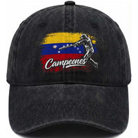 Venezuela Campeones Del Mundo Baseball Championship Washed Cotton Baseball Cap