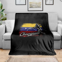 Venezuela Champions Baseball Batter Venezuelan Sport Fan Throw Blanket
