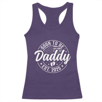 Funny Promoted To Daddy 2025 Racerback Tank Top Newborn Vintage American Flag Baby Footprint