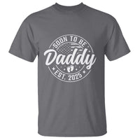 Funny Promoted To Daddy 2025 T Shirt Newborn Vintage American Flag Baby Footprint