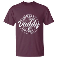 Funny Promoted To Daddy 2025 T Shirt Newborn Vintage American Flag Baby Footprint