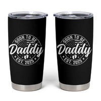 Funny Promoted To Daddy 2025 Tumbler Cup Newborn Vintage American Flag Baby Footprint