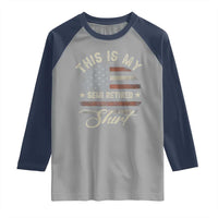 Funny Semi Retirement Raglan Shirt This Is My Semi Retired Slogan Pun American Flag