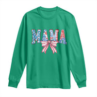 Funny American Patriotic Mama Coquette Long Sleeve Shirt 4th Of July Mother's Day