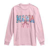 Funny American Patriotic Mama Coquette Long Sleeve Shirt 4th Of July Mother's Day