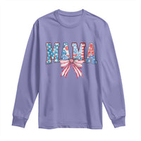 Funny American Patriotic Mama Coquette Long Sleeve Shirt 4th Of July Mother's Day