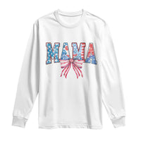 Funny American Patriotic Mama Coquette Long Sleeve Shirt 4th Of July Mother's Day