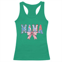 Funny American Patriotic Mama Coquette Racerback Tank Top 4th Of July Mother's Day