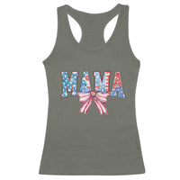 Funny American Patriotic Mama Coquette Racerback Tank Top 4th Of July Mother's Day