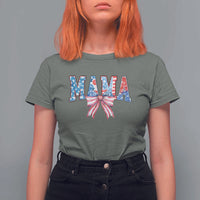 Funny American Patriotic Mama Coquette T Shirt For Women 4th Of July Mother's Day