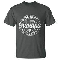 Funny Promoted To Grandpa 2025 T Shirt Newborn Vintage American Flag Baby Footprint