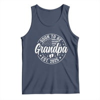 Funny Promoted To Grandpa 2025 Tank Top Newborn Vintage American Flag Baby Footprint