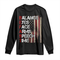 Stroke Awareness Long Sleeve Shirt BEFAST Stroke Symptoms Vintage American Flag
