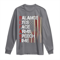 Stroke Awareness Long Sleeve Shirt BEFAST Stroke Symptoms Vintage American Flag