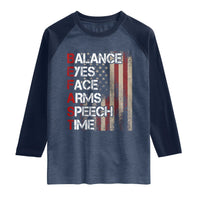Stroke Awareness Raglan Shirt BEFAST Stroke Symptoms Vintage American Flag