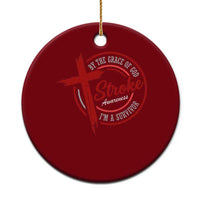 By The Grace Of God I'm A Survivor Stroke Awareness Ceramic Ornament