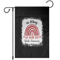 In May We Wear Red Stroke Awareness Garden Flag Bleach Effect