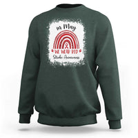 In May We Wear Red Stroke Awareness Sweatshirt Bleach Effect