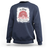 In May We Wear Red Stroke Awareness Sweatshirt Bleach Effect