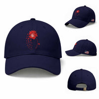 Sunflower Stroke Awareness Red Ribbon Baseball Cap