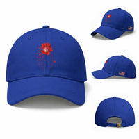 Sunflower Stroke Awareness Red Ribbon Baseball Cap