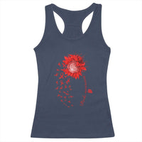 Sunflower Stroke Awareness Red Ribbon Racerback Tank Top