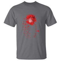 Sunflower Stroke Awareness Red Ribbon T Shirt