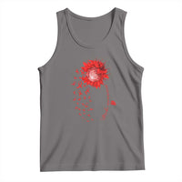 Sunflower Stroke Awareness Red Ribbon Tank Top