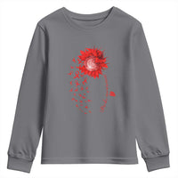 Sunflower Stroke Awareness Red Ribbon Youth Sweatshirt