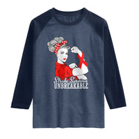 Stroke Survivor Unbreakable Raglan Shirt Stroke Awareness Gift