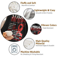 Stroke Warrior Throw Blanket I know Pain Fear Feather Red Ribbon