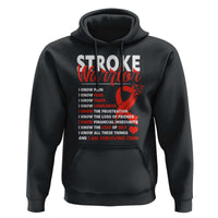Stroke Warrior Hoodie I know Pain Fear Feather Red Ribbon