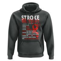 Stroke Warrior Hoodie I know Pain Fear Feather Red Ribbon