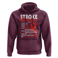 Stroke Warrior Hoodie I know Pain Fear Feather Red Ribbon