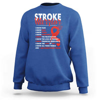 Stroke Warrior Sweatshirt I know Pain Fear Feather Red Ribbon