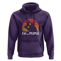 Funny Black Cat Hoodie Eww People Vintage Retro Kitten - Wonder Print Shop