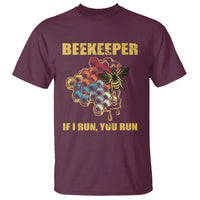 Funny Beekeeper T Shirt If I Run You Run Honey Bee Guy Apiarist - Wonder Print Shop