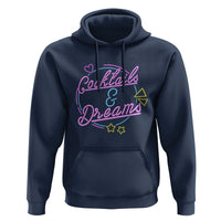 80s Vintage Style Hoodie Cocktails And Dreams Neon Sign Summer Vibe - Wonder Print Shop