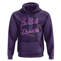 80s Vintage Style Hoodie Cocktails And Dreams Neon Sign Summer Vibe - Wonder Print Shop