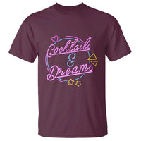 80s Vintage Style T Shirt Cocktails And Dreams Neon Sign Summer Vibe - Wonder Print Shop