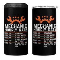 Funny Mechanic Hourly Rate Auto Car Mechanic Labor Rates 4 in 1 Can Cooler Tumbler - Wonder Print Shop