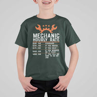 Funny Mechanic Hourly Rate Auto Car Mechanic Labor Rates T Shirt For Kid - Wonder Print Shop