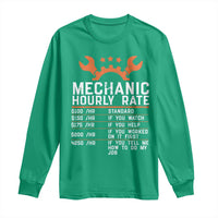 Funny Mechanic Hourly Rate Auto Car Mechanic Labor Rates Long Sleeve Shirt - Wonder Print Shop