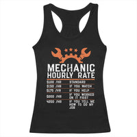 Funny Mechanic Hourly Rate Auto Car Mechanic Labor Rates Racerback Tank Top - Wonder Print Shop