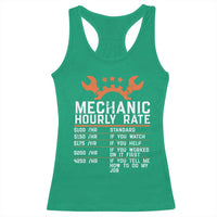 Funny Mechanic Hourly Rate Auto Car Mechanic Labor Rates Racerback Tank Top - Wonder Print Shop
