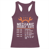 Funny Mechanic Hourly Rate Auto Car Mechanic Labor Rates Racerback Tank Top - Wonder Print Shop