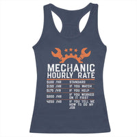 Funny Mechanic Hourly Rate Auto Car Mechanic Labor Rates Racerback Tank Top - Wonder Print Shop